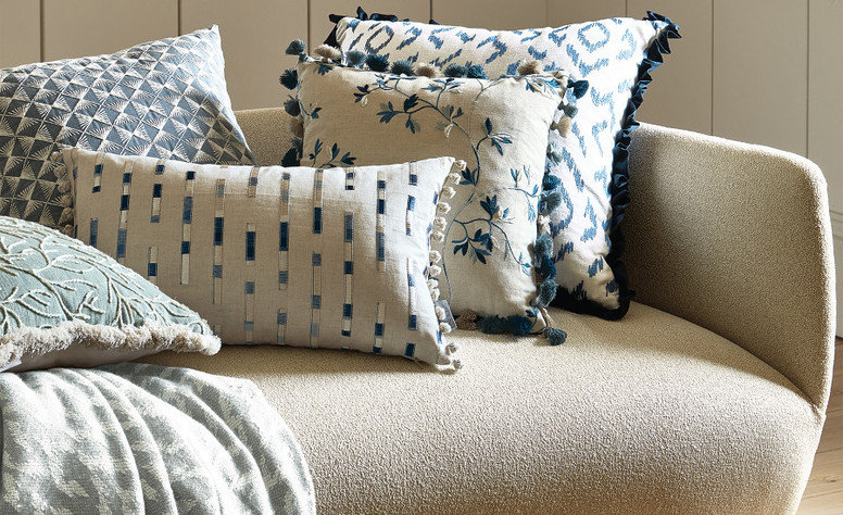 Folly Cushion Cornflower by Villa Nova