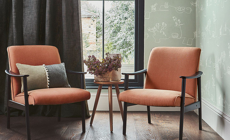 Malmo Lead Fabric by Villa Nova 