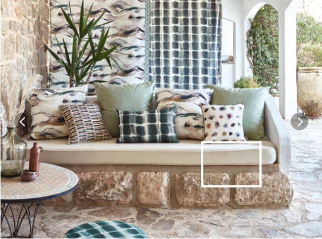 Milos Outdoor Indigo Fabric by Villa Nova 