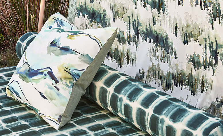 Milos Outdoor Pine Fabric by Villa Nova 