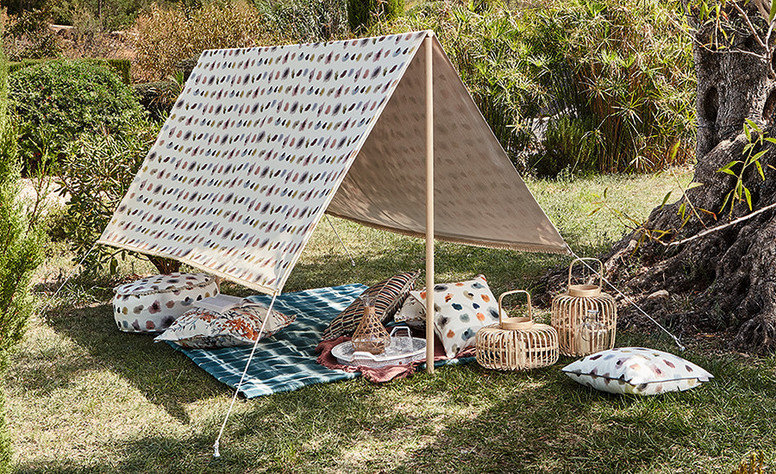 Milos Outdoor Pine Fabric by Villa Nova 