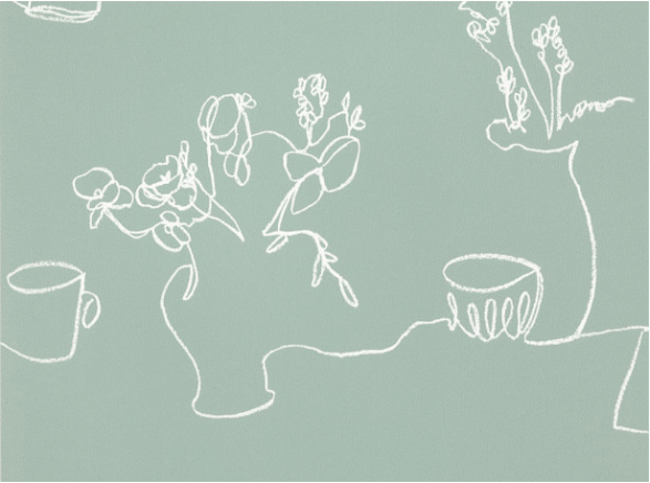 Tabletop Teal Wallcovering by Villa Nova 