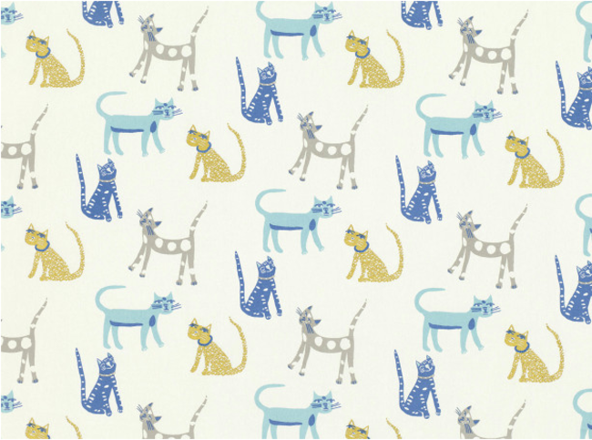 Pretty Kitty Fabric by Villa Nova 