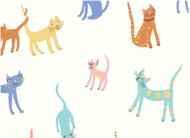 Pretty Kitty Wallcovering by Villa Nova