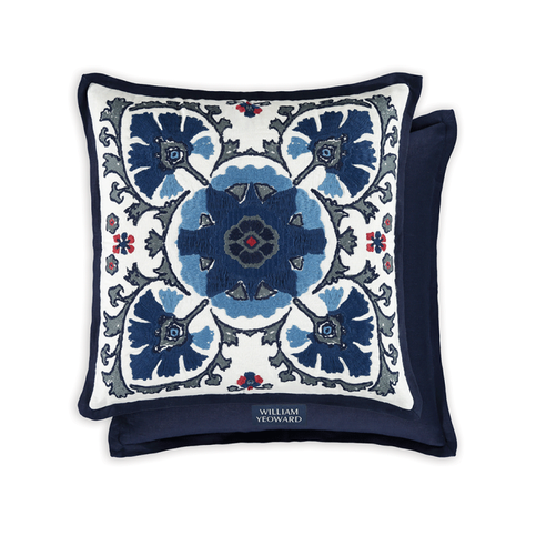 Alexi Indigo Cushion by William Yeoward
