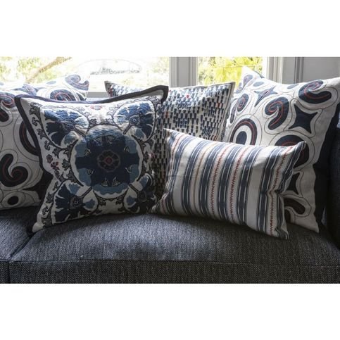 Alexi Indigo Cushion by William Yeoward