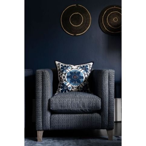 Alexi Indigo Cushion by William Yeoward