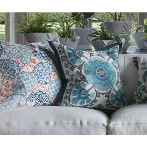 Alexi Peacock Cushion by William Yeoward