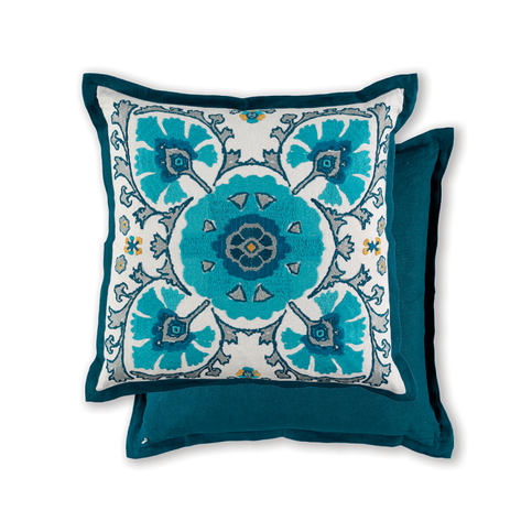 Alexi Peacock Cushion by William Yeoward