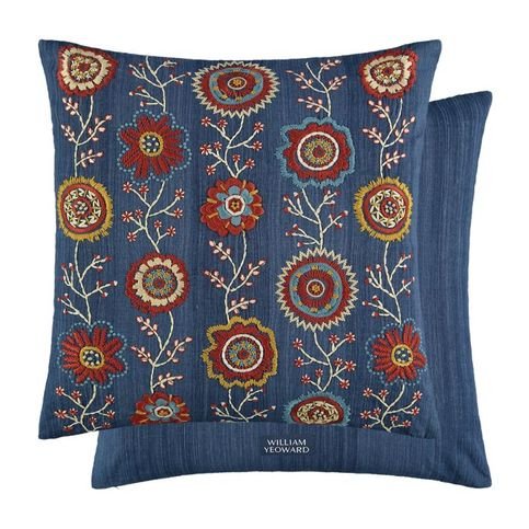 Arlington Indigo Cushion by William Yeoward