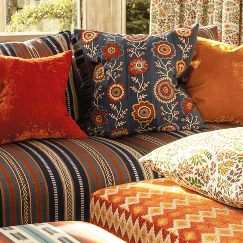 Arlington Indigo Cushion by William Yeoward