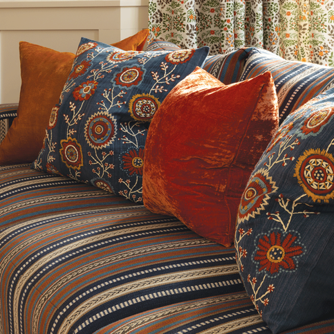 Arlington Indigo Cushion by William Yeoward