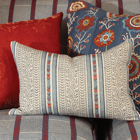Arlington Indigo Cushion by William Yeoward