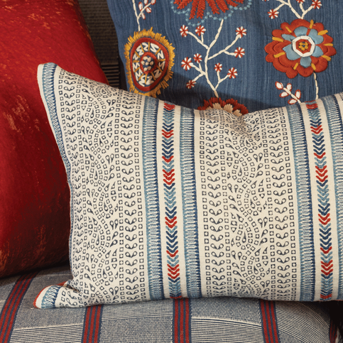 Barrington Indigo Cushion by William Yeoward
