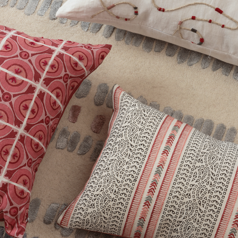 Barrington Rouge Cushion by William Yeoward
