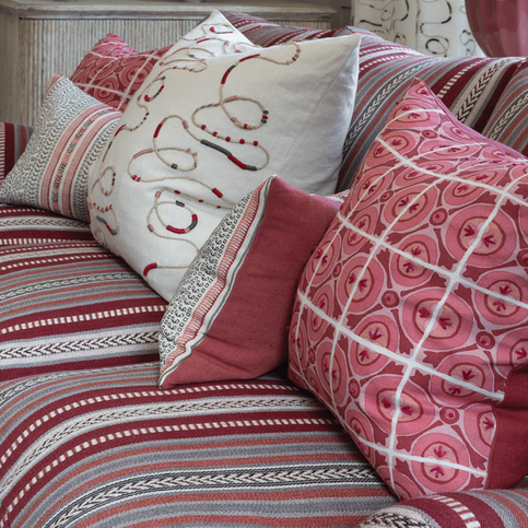 Barrington Rouge Cushion by William Yeoward