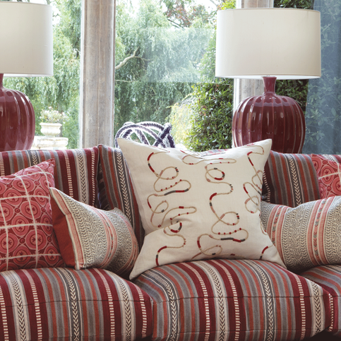 Barrington Rouge Cushion by William Yeoward