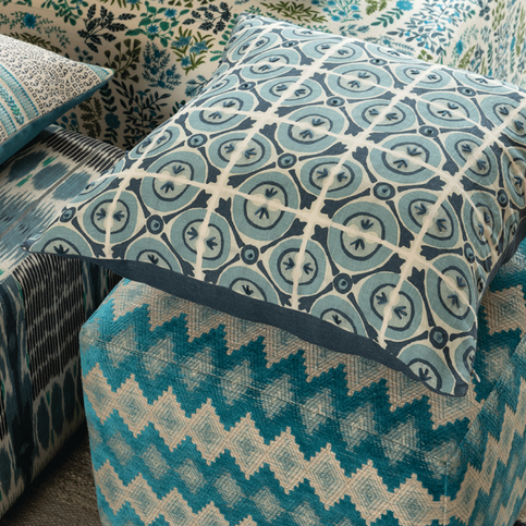 Coleridge Indigo Cushion by William Yeoward
