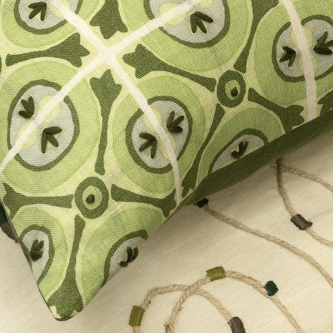 Coleridge Sage Cushion by William Yeoward