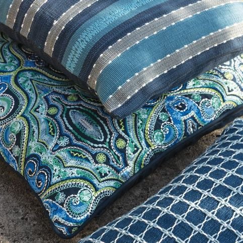 Kalan Indigo Cushion by William Yeoward