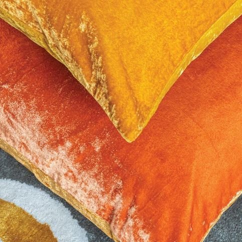 Kenny Blood Orange/Tobacco Cushion by William Yeoward