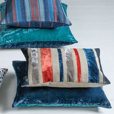 Kenny Peacock/French Navy Cushion by William Yeoward
