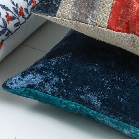 Kenny Peacock/French Navy Cushion by William Yeoward