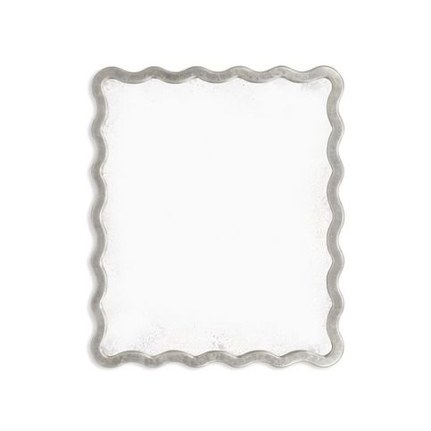 Keste Antique Silver Rectangular Mirror by William Yeoward