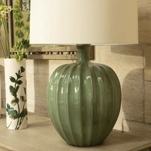 Kristiana Sage Table Lamp by William Yeoward