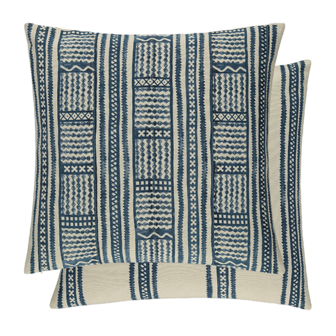 Kuba Indigo Cushion by William Yeoward