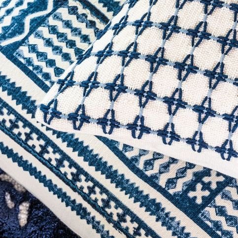 Kuba Indigo Cushion by William Yeoward
