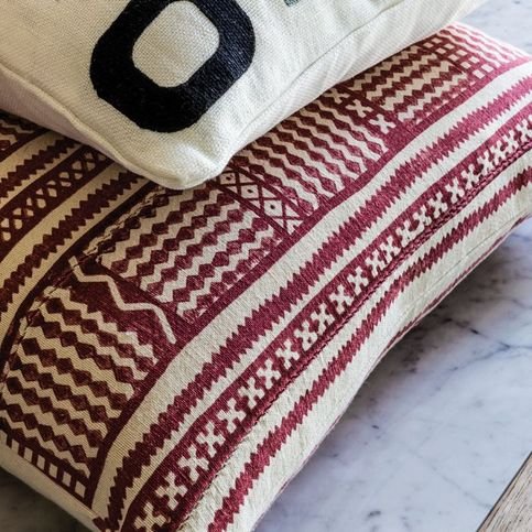 Kuba Rouge Cushion by William Yeoward