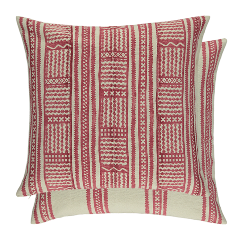Kuba Rouge Cushion by William Yeoward
