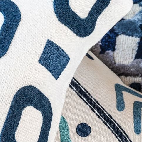 Maakola Indigo Cushion by William Yeoward