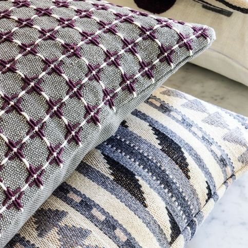 Maliana Aubergine Cushion by William Yeoward