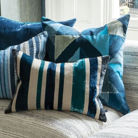 Molino Indigo Cushion by William Yeoward