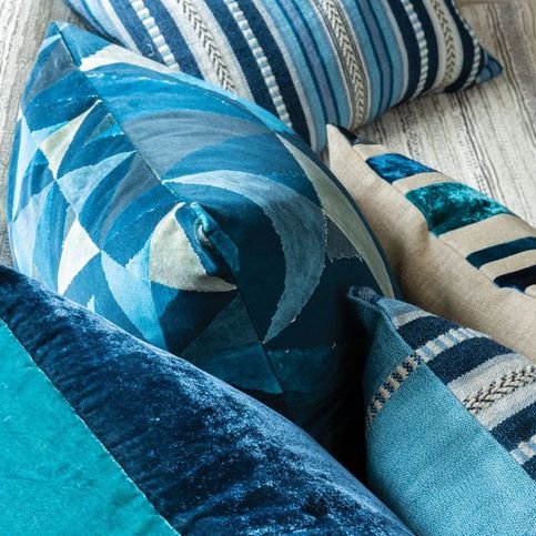 Molino Indigo Cushion by William Yeoward
