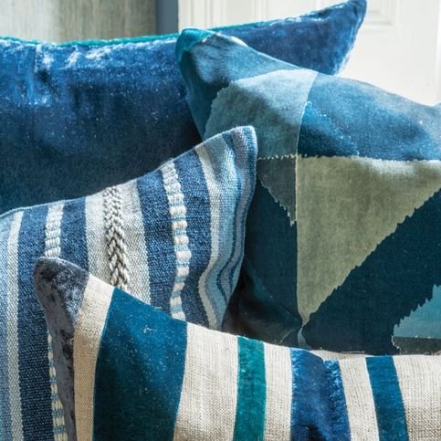 Molino Indigo Cushion by William Yeoward