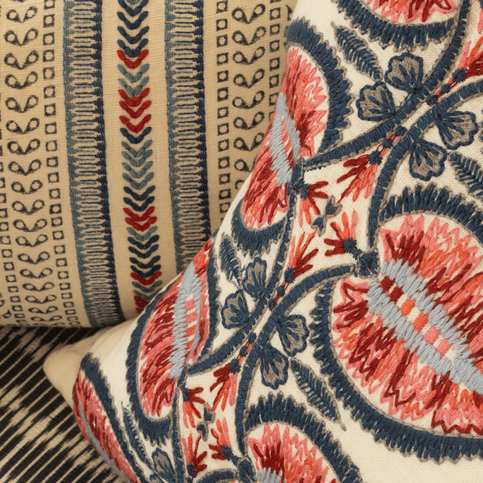 Montacute Rouge Cushion by William Yeoward