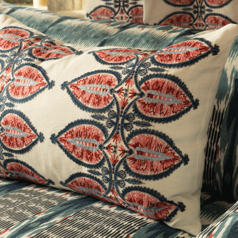 Montacute Rouge Cushion by William Yeoward