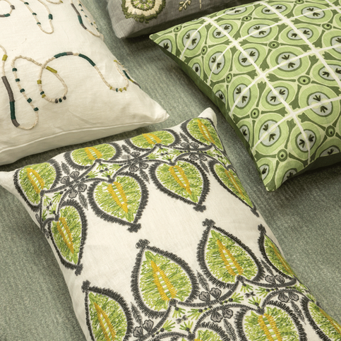 Montacute Sage Cushion by William Yeoward