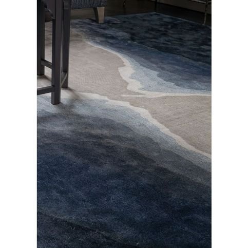 Onda Indigo Rug by William Yeoward