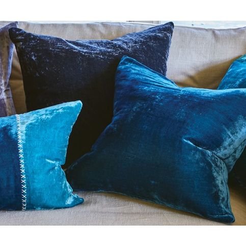 Paddy Denim Noir Cushion by William Yeoward