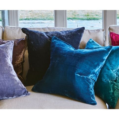 Paddy Denim Noir Cushion by William Yeoward