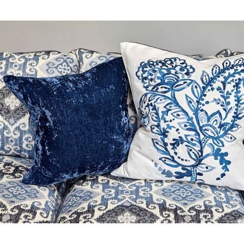 Paddy French Navy Cushion by William Yeoward