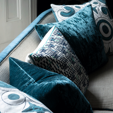 Paddy Peacock Cushion by William Yeoward