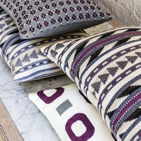 Palpa Aubergine Cushion by William Yeoward