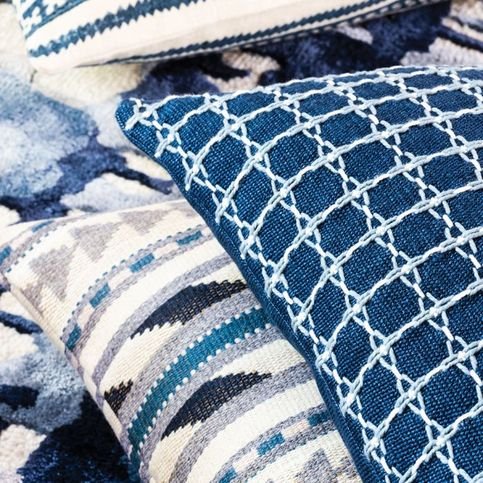 Palpa Indigo Cushion by William Yeoward