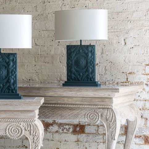 Piastrella Black Jade Table Lamp by William Yeoward