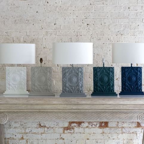 Piastrella Greyed Oak Table Lamp by William Yeoward